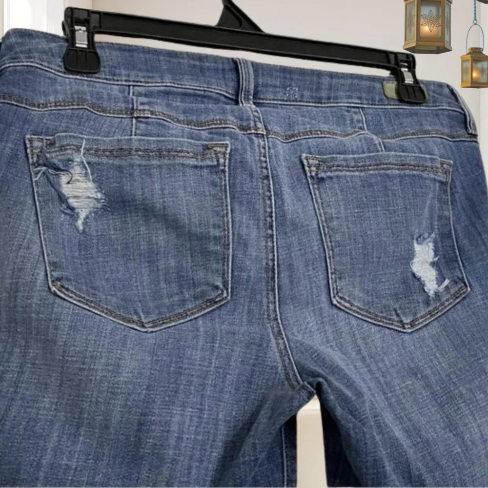 Saks Fifth Avenue Gray Distressed Skinny Jeans Size 28 Stretch Denim Modern - Picture 5 of 10